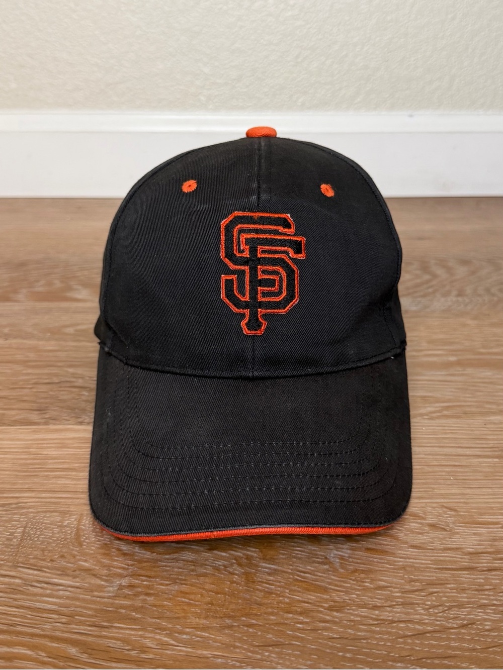 San Francisco Giants Black Orange Adjustable Hat, OS